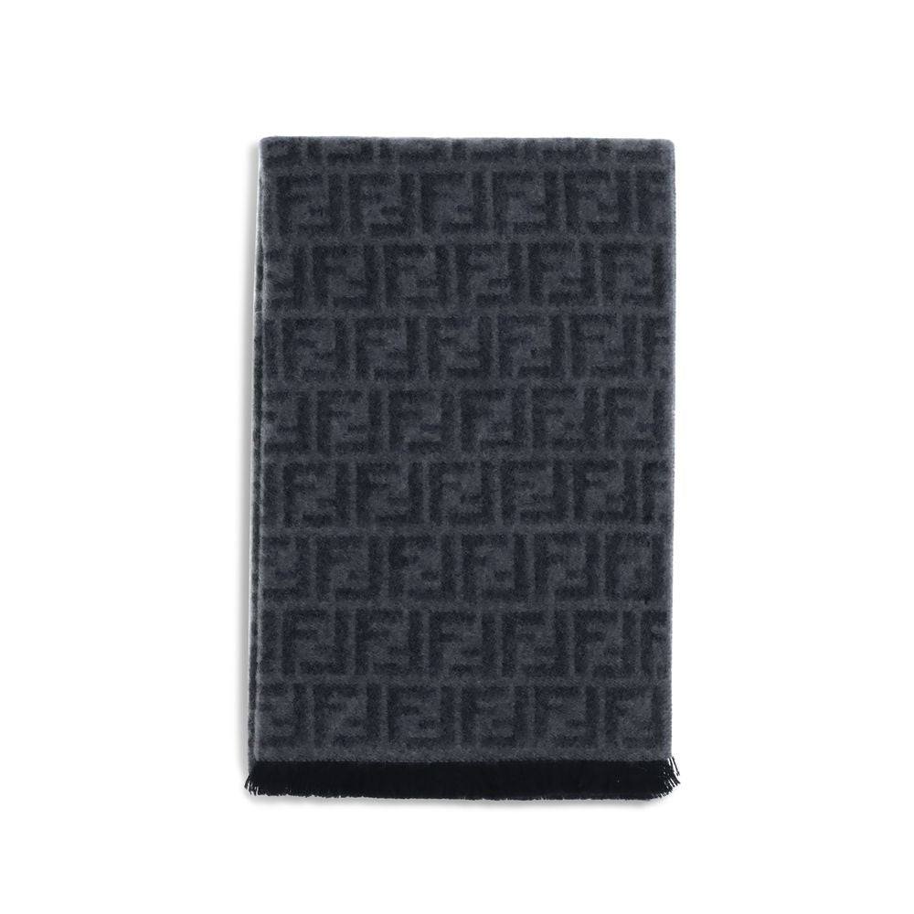 Fendi Black Fleece Wool Scarf