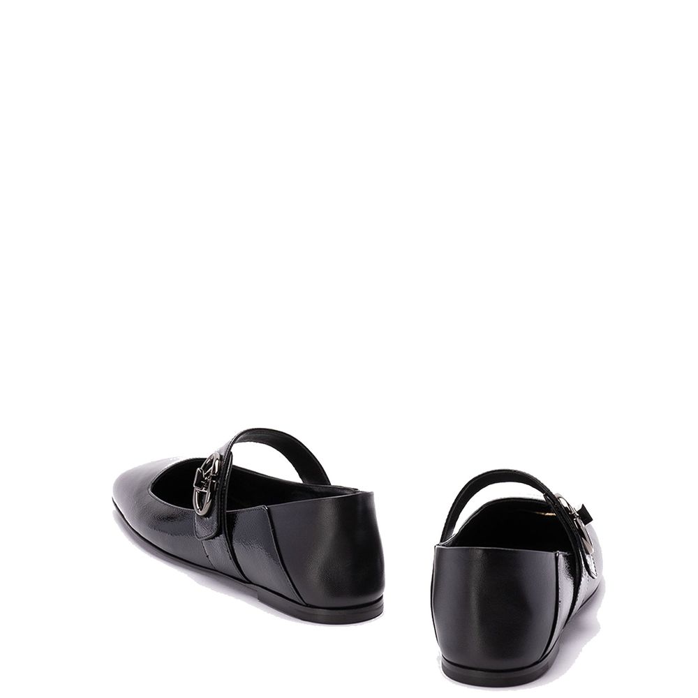 Valentino Garavani Black Calfskin Ballet Flats