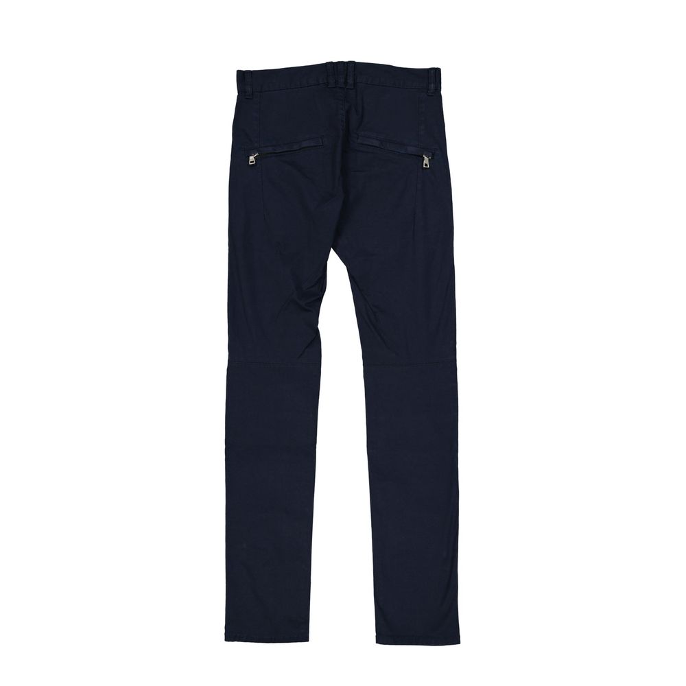 Balmain Blue Cotton Casual Pants