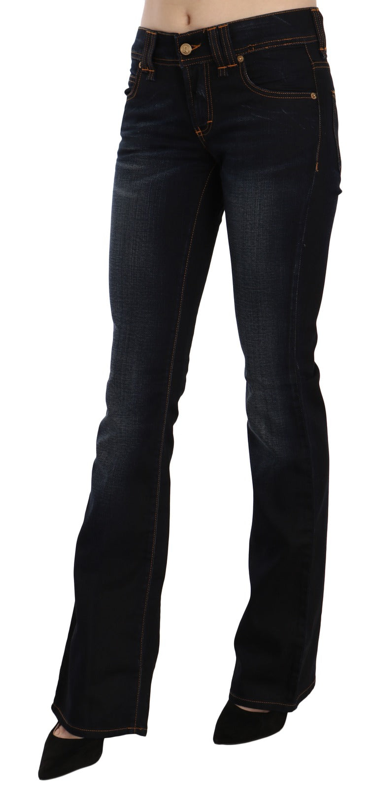 John Galliano Blaue Jeans mit mittlerer Leibhöhe und geradem Schnitt mit Bootcut