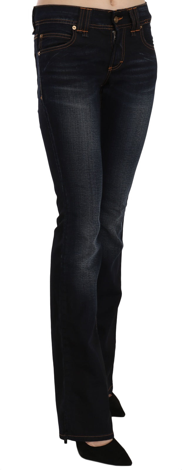 John Galliano Blaue Jeans mit mittlerer Leibhöhe und geradem Schnitt mit Bootcut