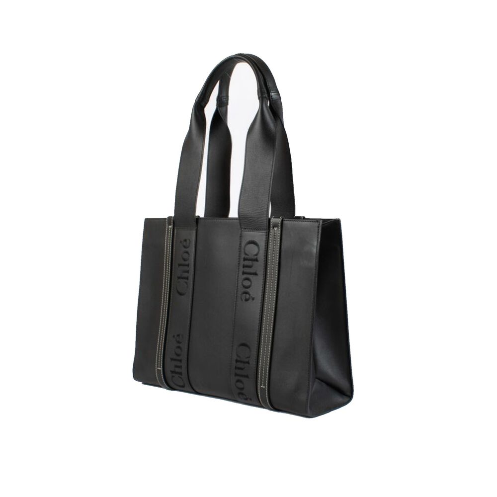 Chloé Black Leather Tote Bag