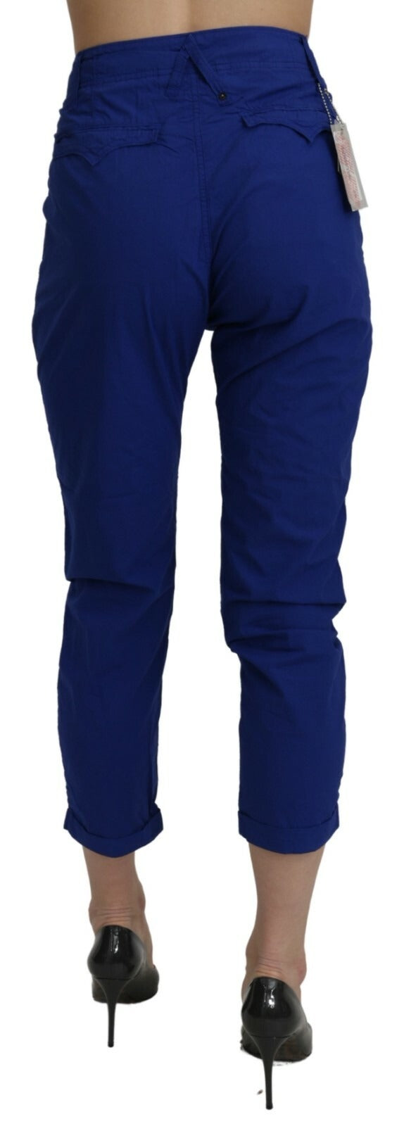 CYCLE High Waist Skinny Cropped Hose aus Baumwolle in Royalblau