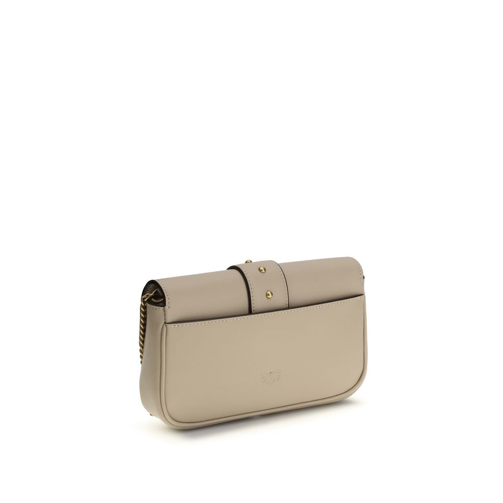 PINKO Beige Calf Leather Bos Taurus Shoulder Bag
