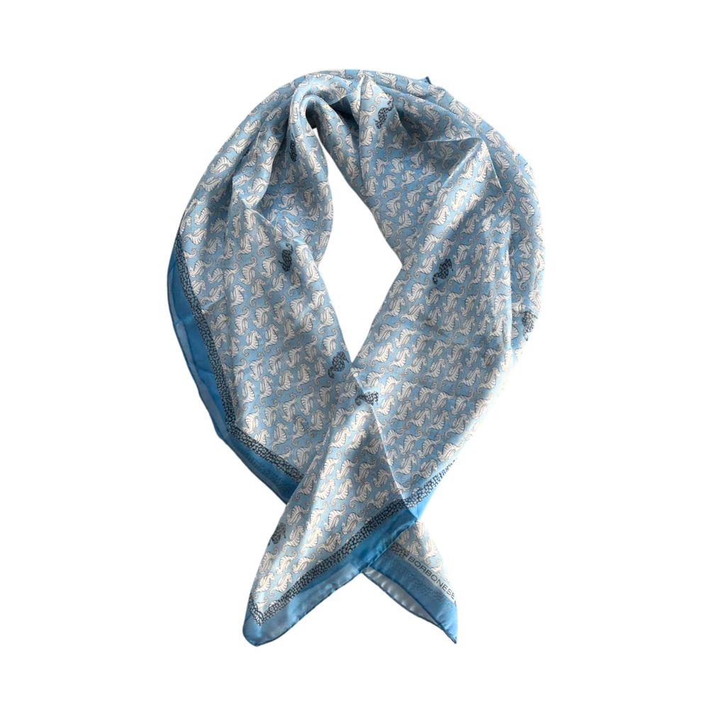 Borbonese Blue Silk Women Scarf