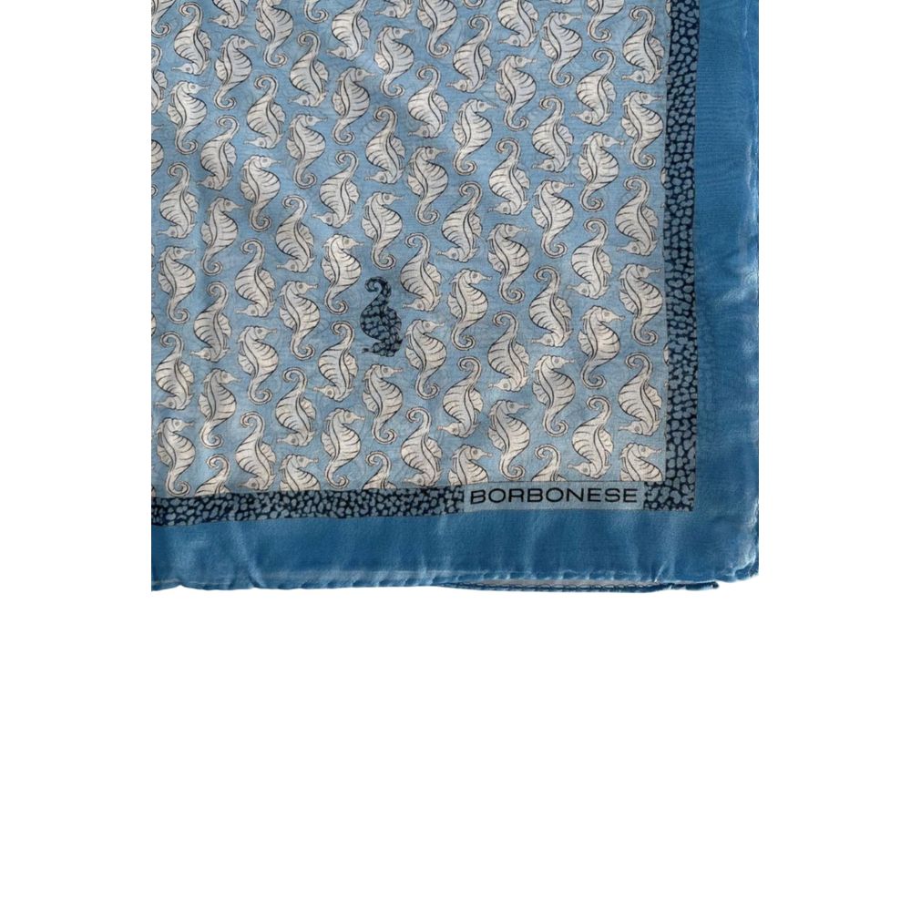 Borbonese Blue Silk Women Scarf