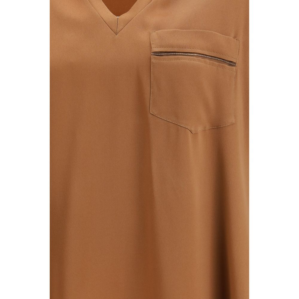Fabiana Filippi Beiges Viskose-T-Shirt