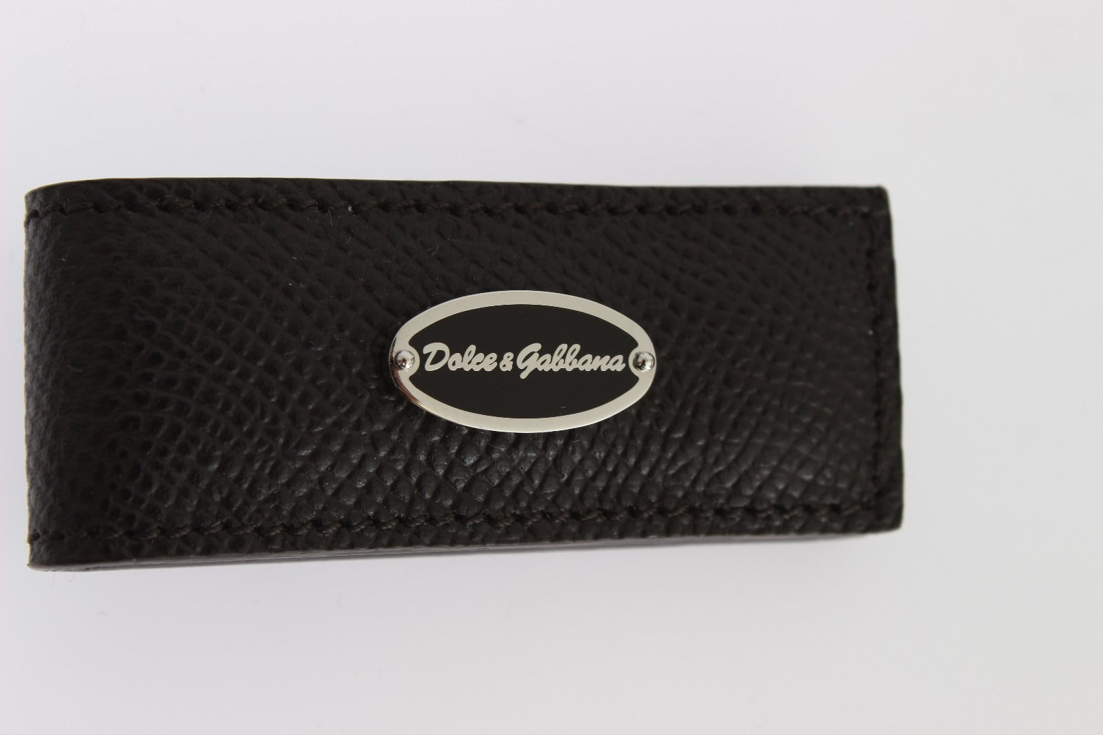 Dolce & Gabbana Brauner Leder-Magnet-Herren-Geldklammer-Geld-Bargeld-Clip