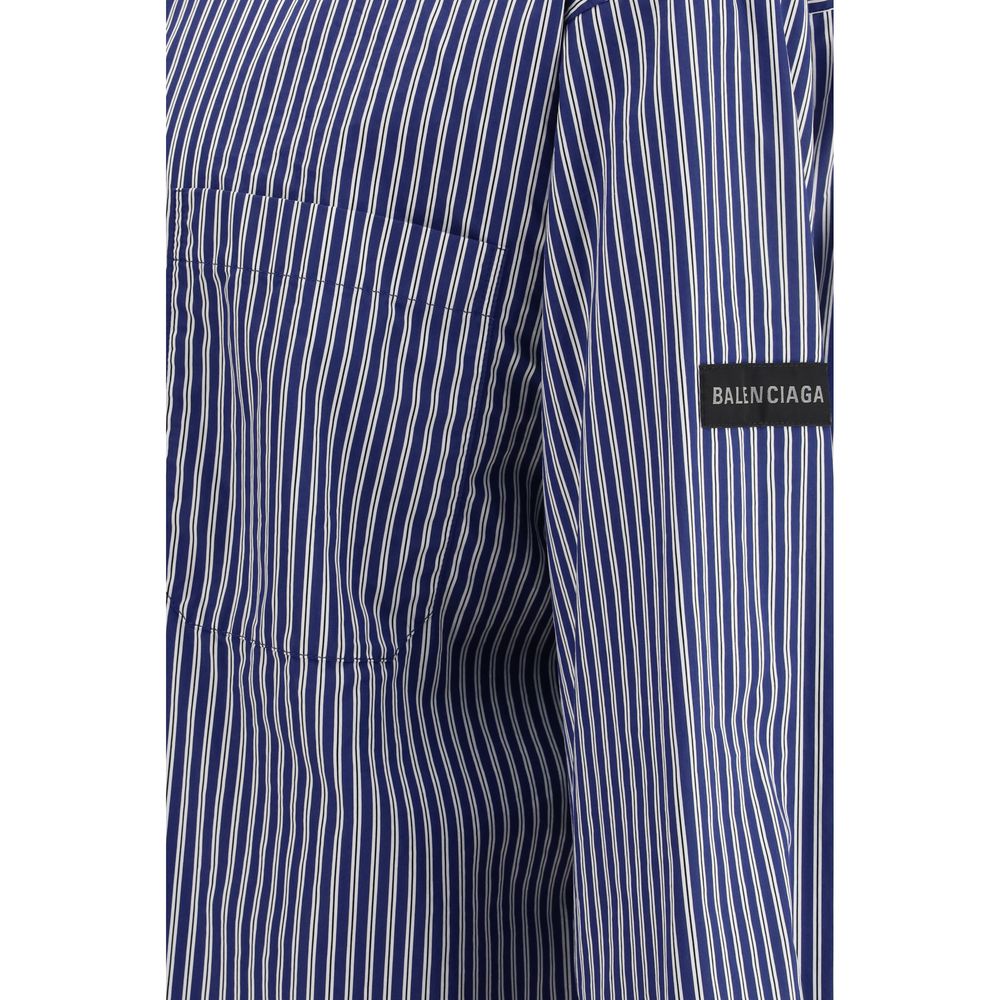 Balenciaga Blaues Baumwollmusterhemd