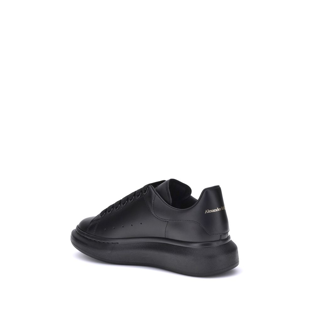 Alexander McQueen Schwarze Plattform-Sneaker aus Kalbsleder Bos Taurus