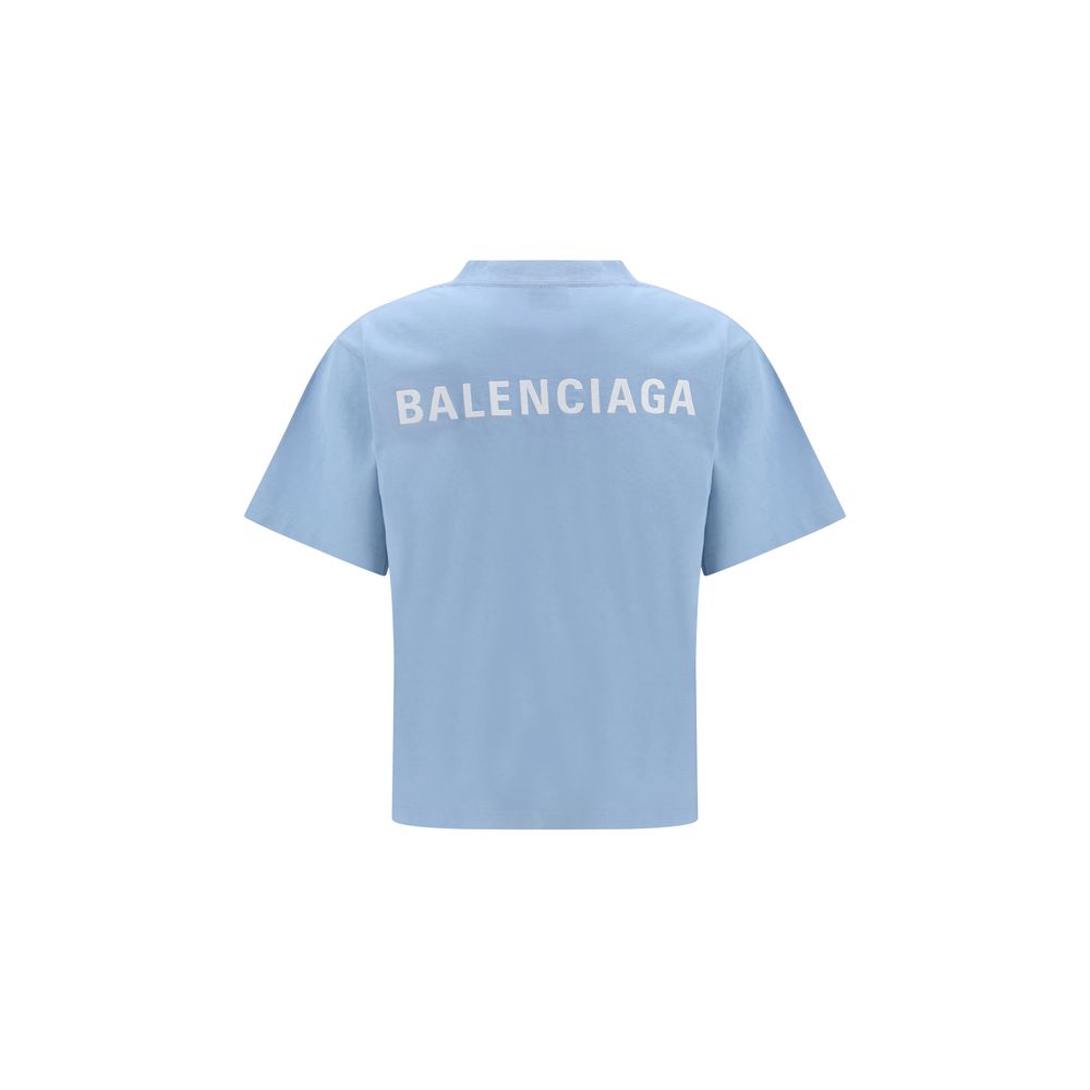 Balenciaga Blue Cotton T-Shirt