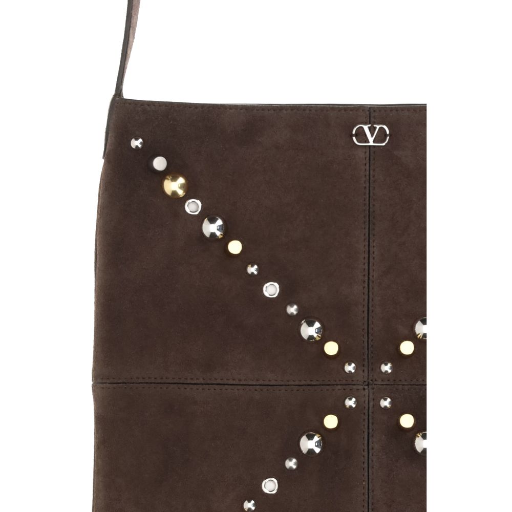 Valentino Garavani Schultertasche aus braunem Kalbsleder Bos Taurus
