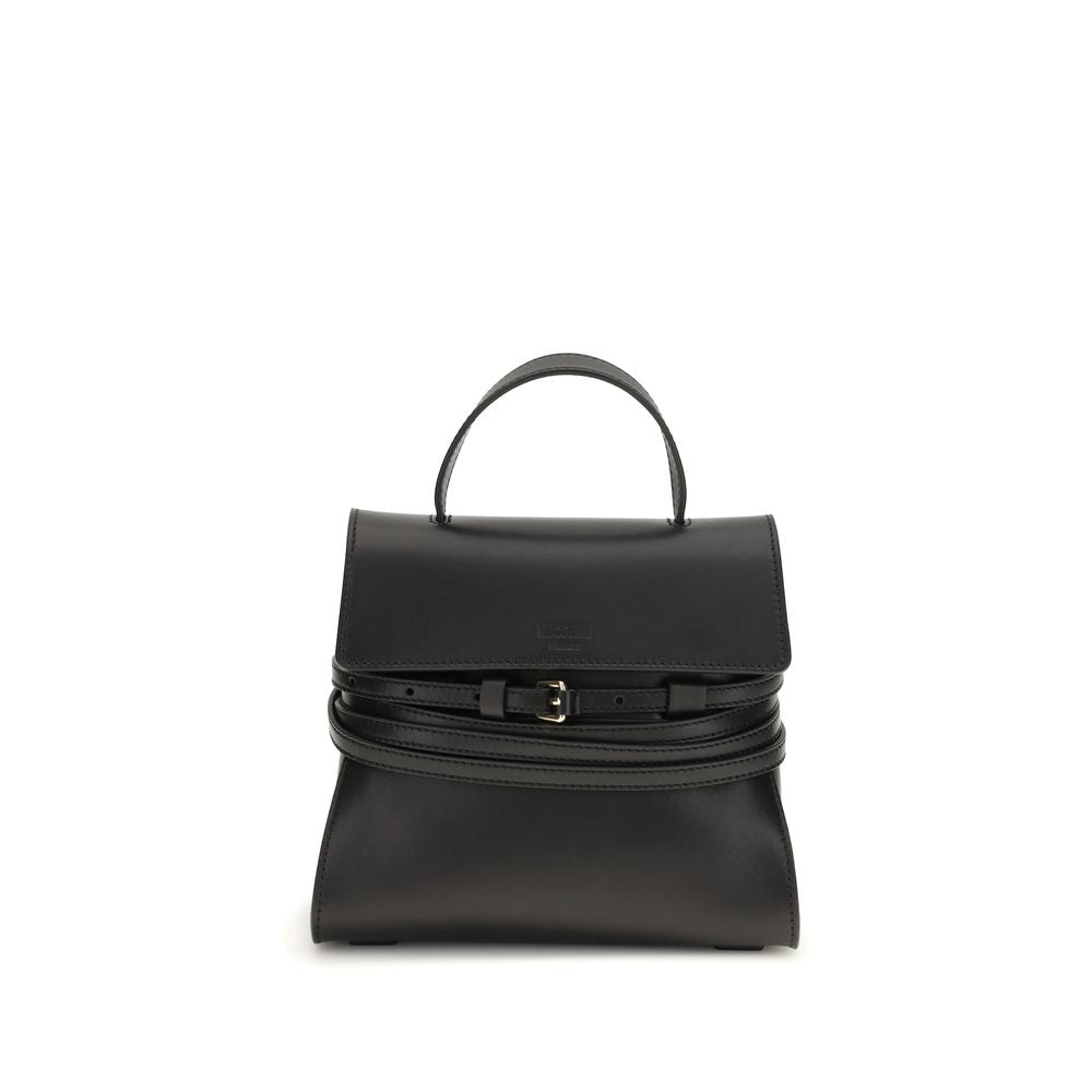 Sac à main Moschino en cuir de veau noir Bos Taurus