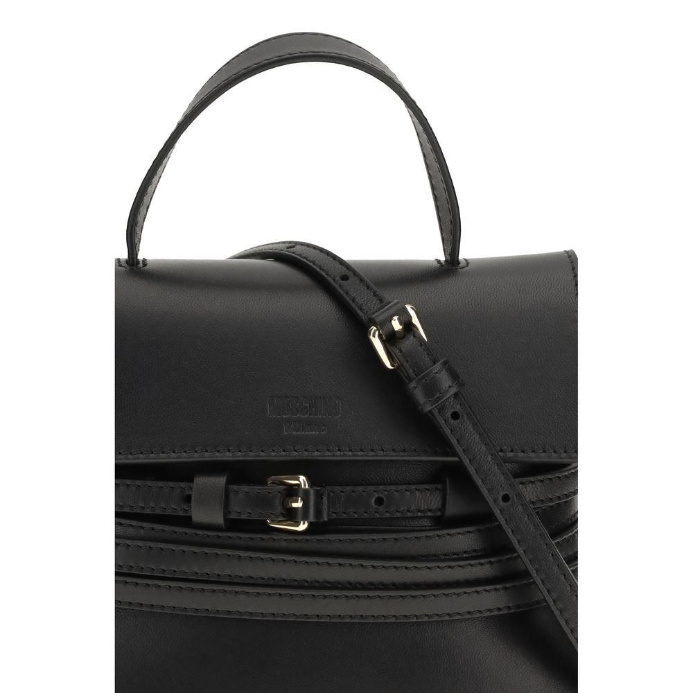 Sac à main Moschino en cuir de veau noir Bos Taurus