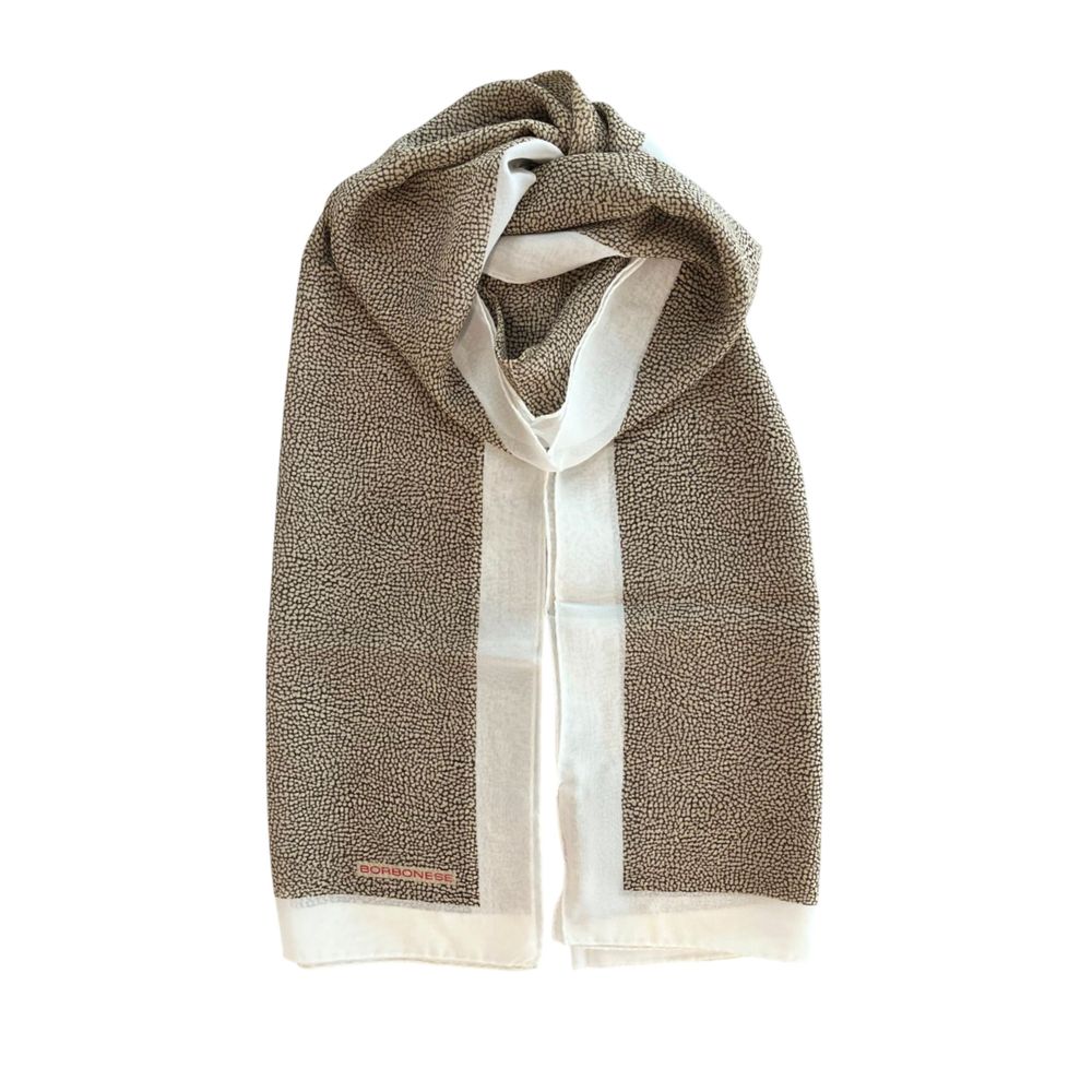 Borbonese White Silk Women Scarf