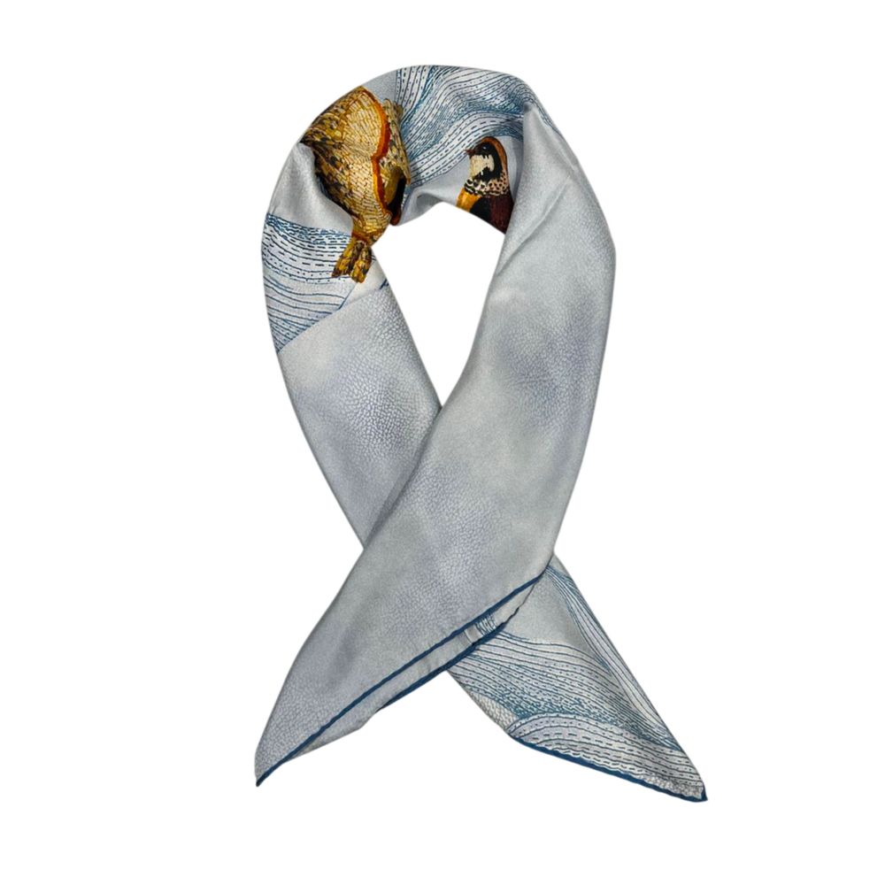 Borbonese Light-Blue Silk Women Scarf