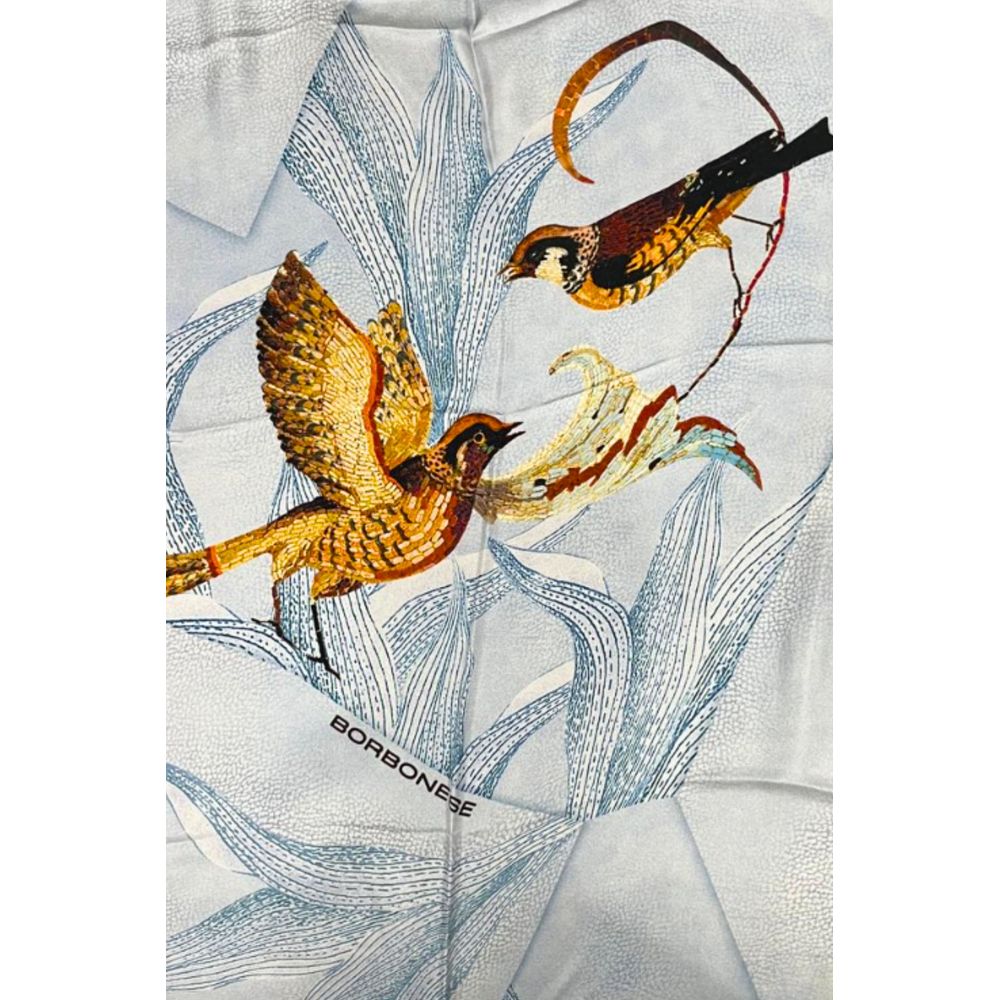 Borbonese Light-Blue Silk Women Scarf