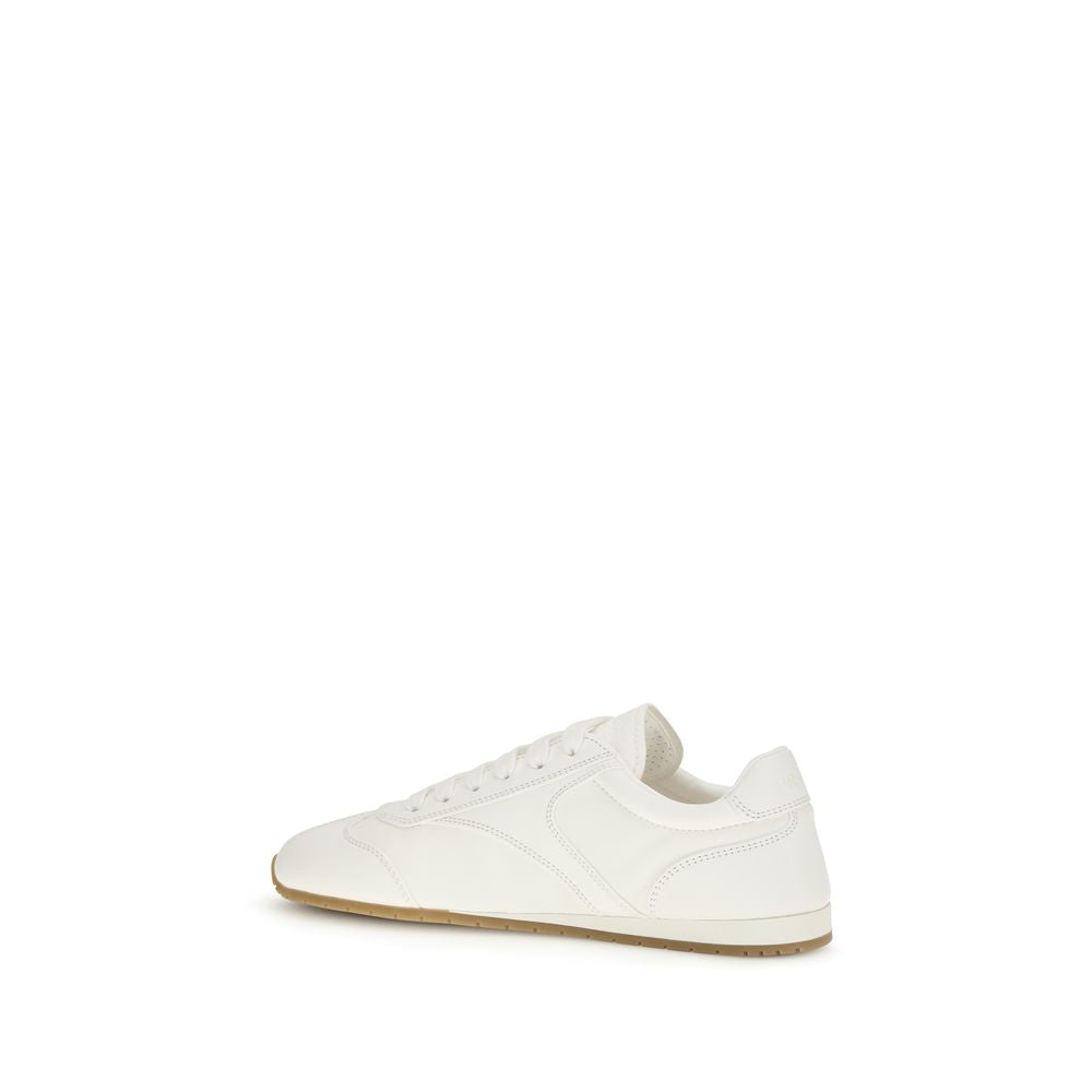 Prada Beige Lamb Ovis Aries Aries Low Top Sneakers
