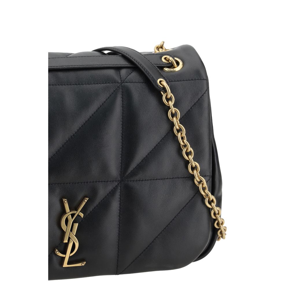 Sac bandoulière Saint Laurent en cuir de veau noir Bos Taurus