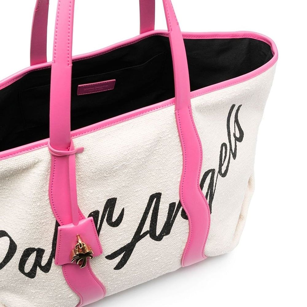 Palm Angels Tragetasche aus weißem Canvas