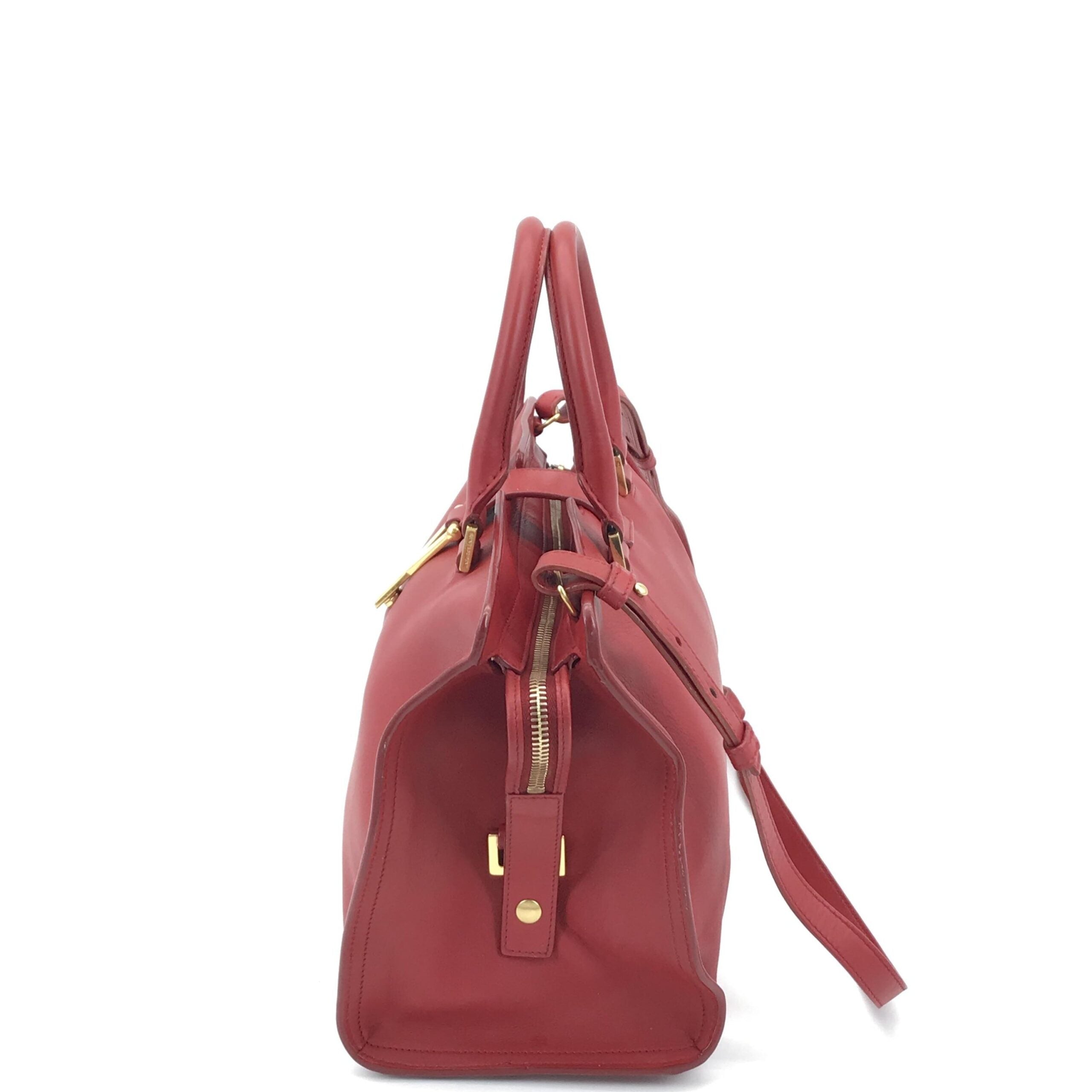 Saint Laurent Leather Handbag With Y Logo