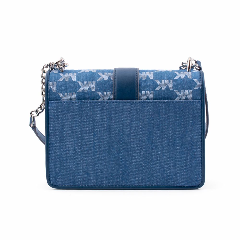Sac bandoulière en toile bleu Michael Kors