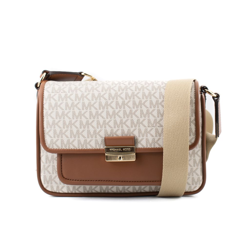 Sac bandoulière en toile beige Michael Kors