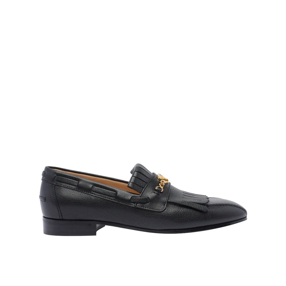 Valentino Garavani Black Leather Slip-On Loafers