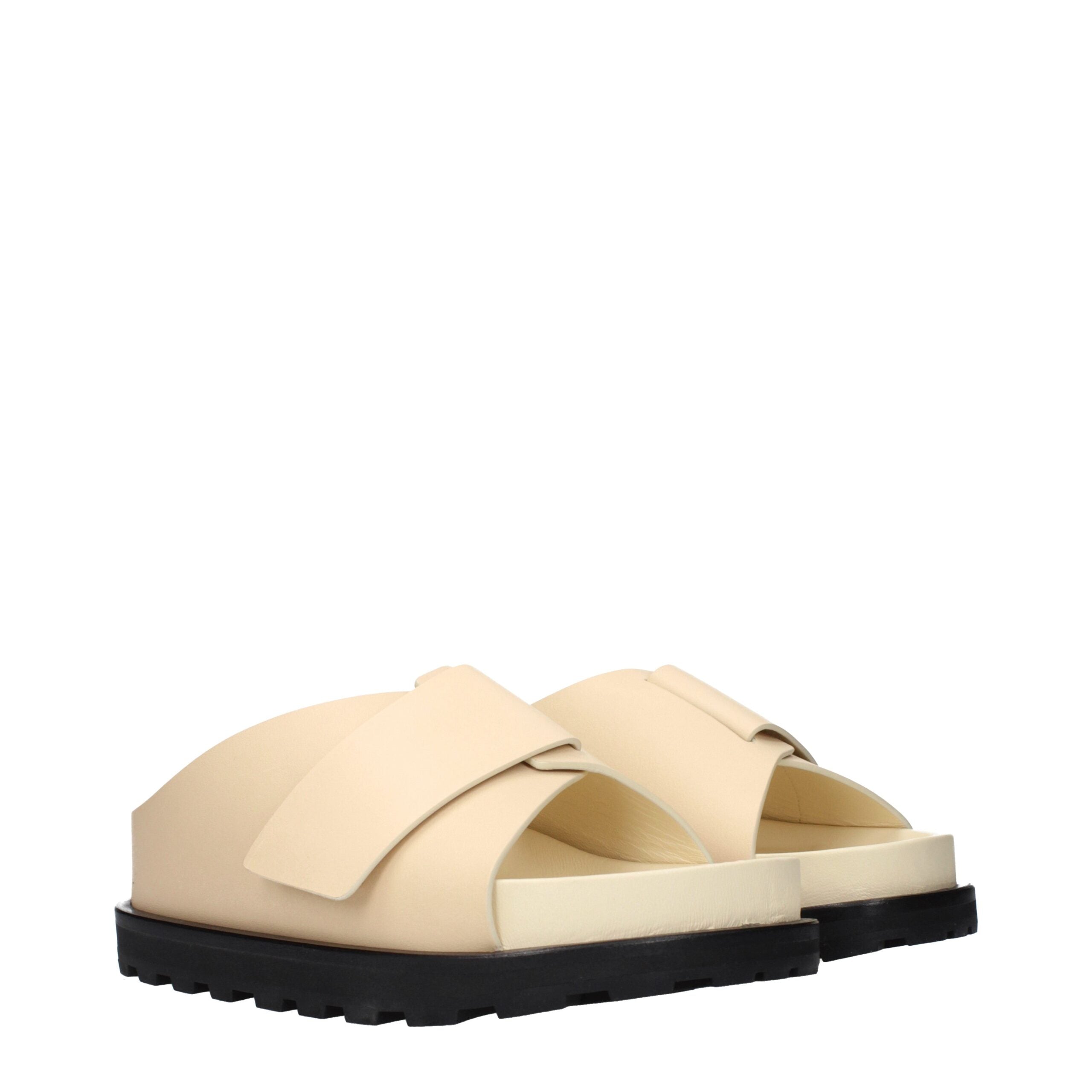 Jil Sander Beige Leather Sandals