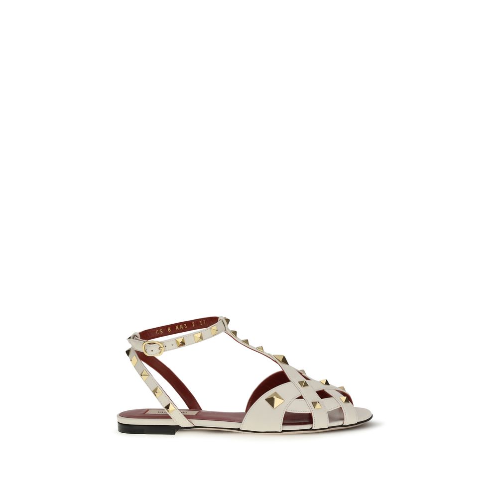 Valentino Garavani Beige Goatskin Flat Sandals