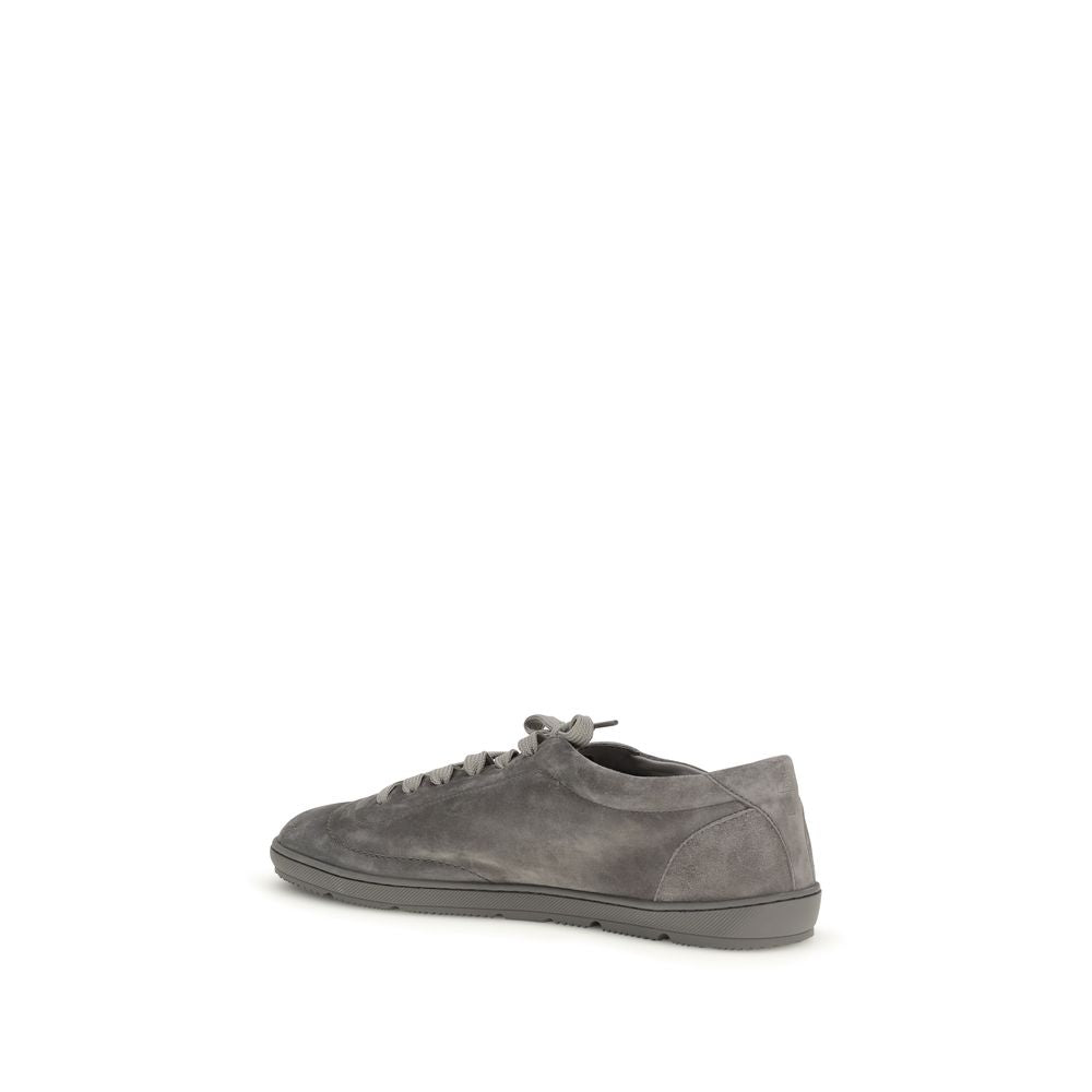 Brunello Cucinelli Grau Kalbsleder Bos Taurus Low Top Sneakers