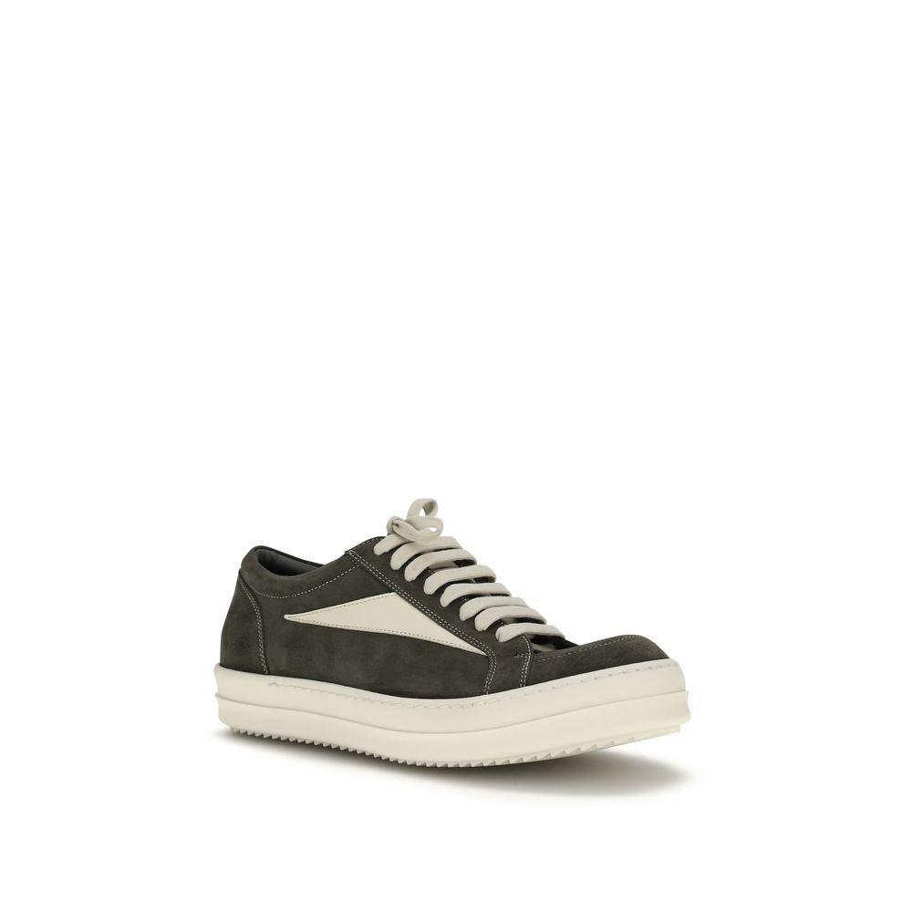 Rick Owens Black Calf Leather Bos Taurus Low Top Sneakers