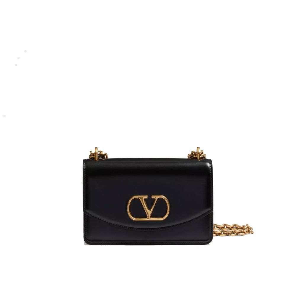 Valentino Garavani Black Leather Shoulder Bag
