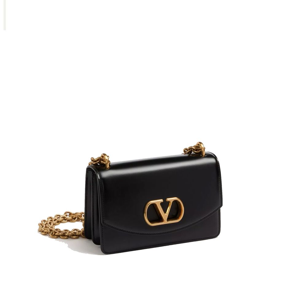 Valentino Garavani Black Leather Shoulder Bag