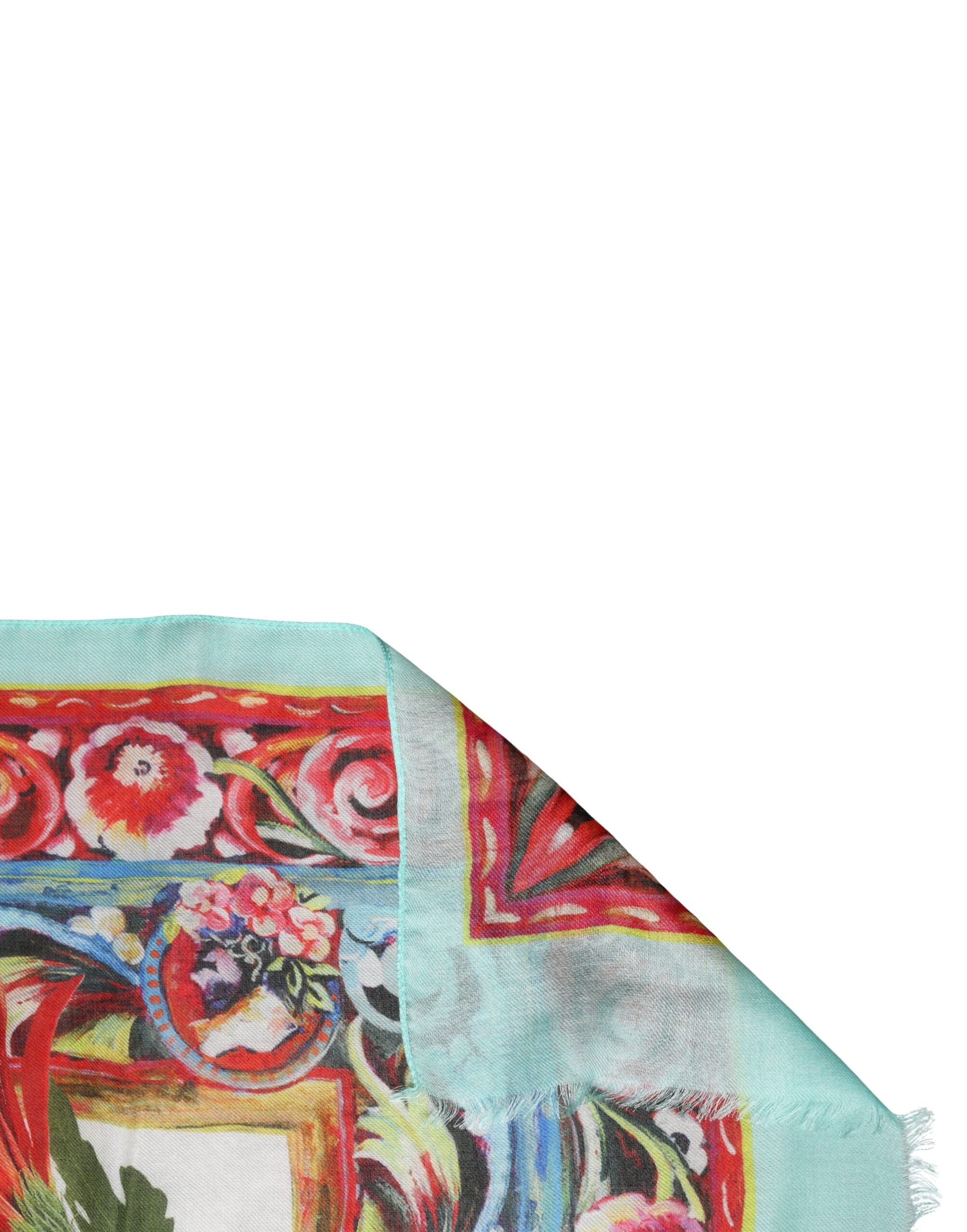 Dolce & Gabbana Multicolor Floral Print Wrap Shawl 196cm x 132cm Scarf