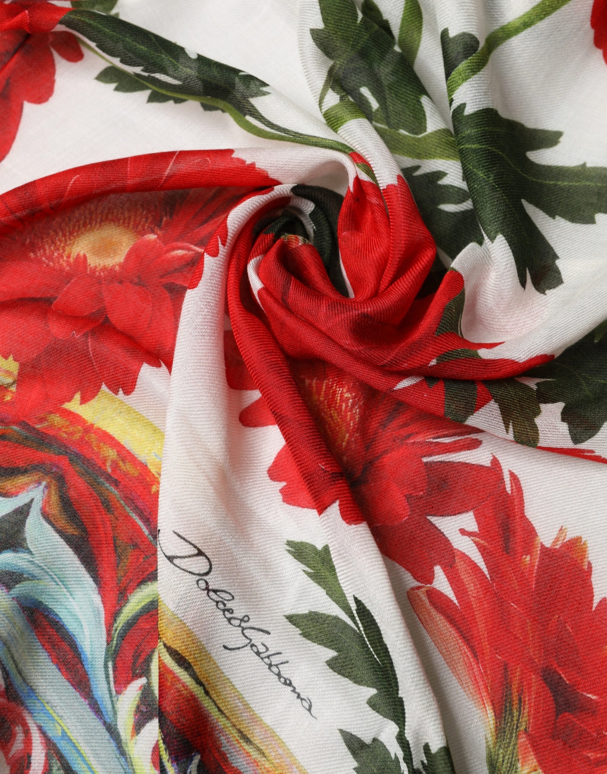 Dolce & Gabbana Multicolor Floral Print Wrap Shawl 196cm x 132cm Scarf