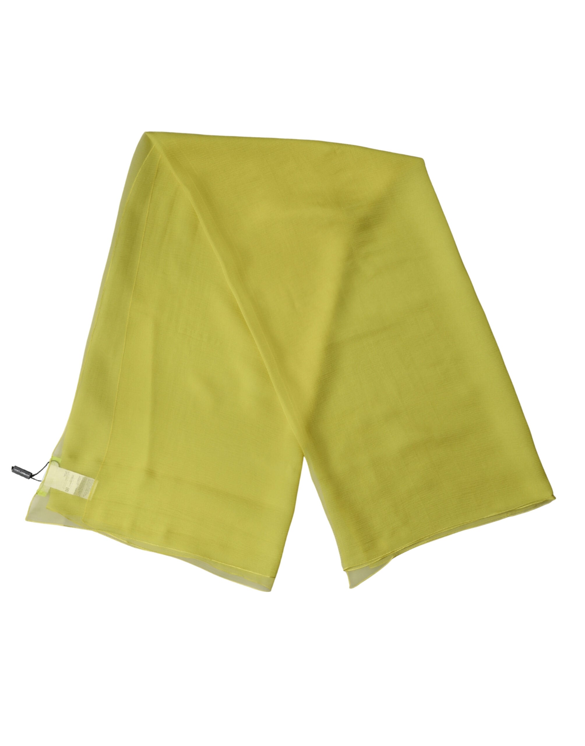 Dolce & Gabbana Yellow Silk Neck Wrap Shawl Foulard 120cm x 117cm Scarf