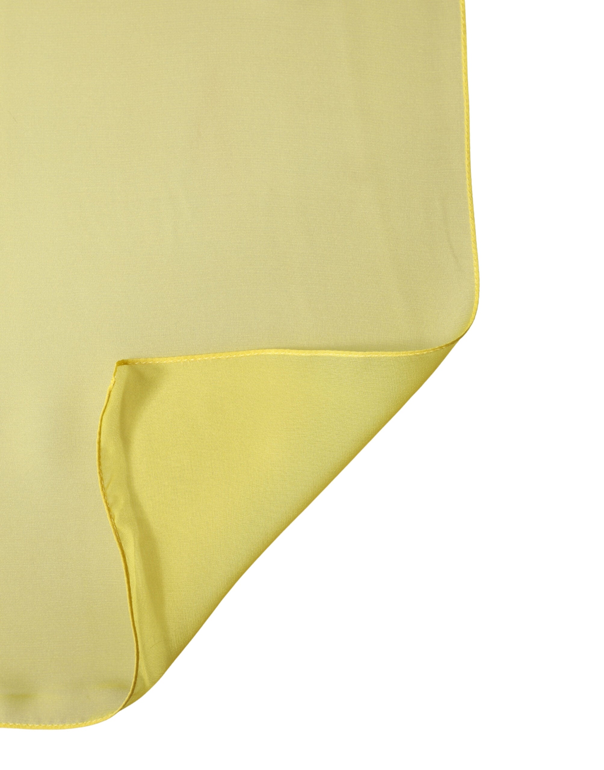 Dolce & Gabbana Yellow Silk Neck Wrap Shawl Foulard 133cm x 130cm Scarf