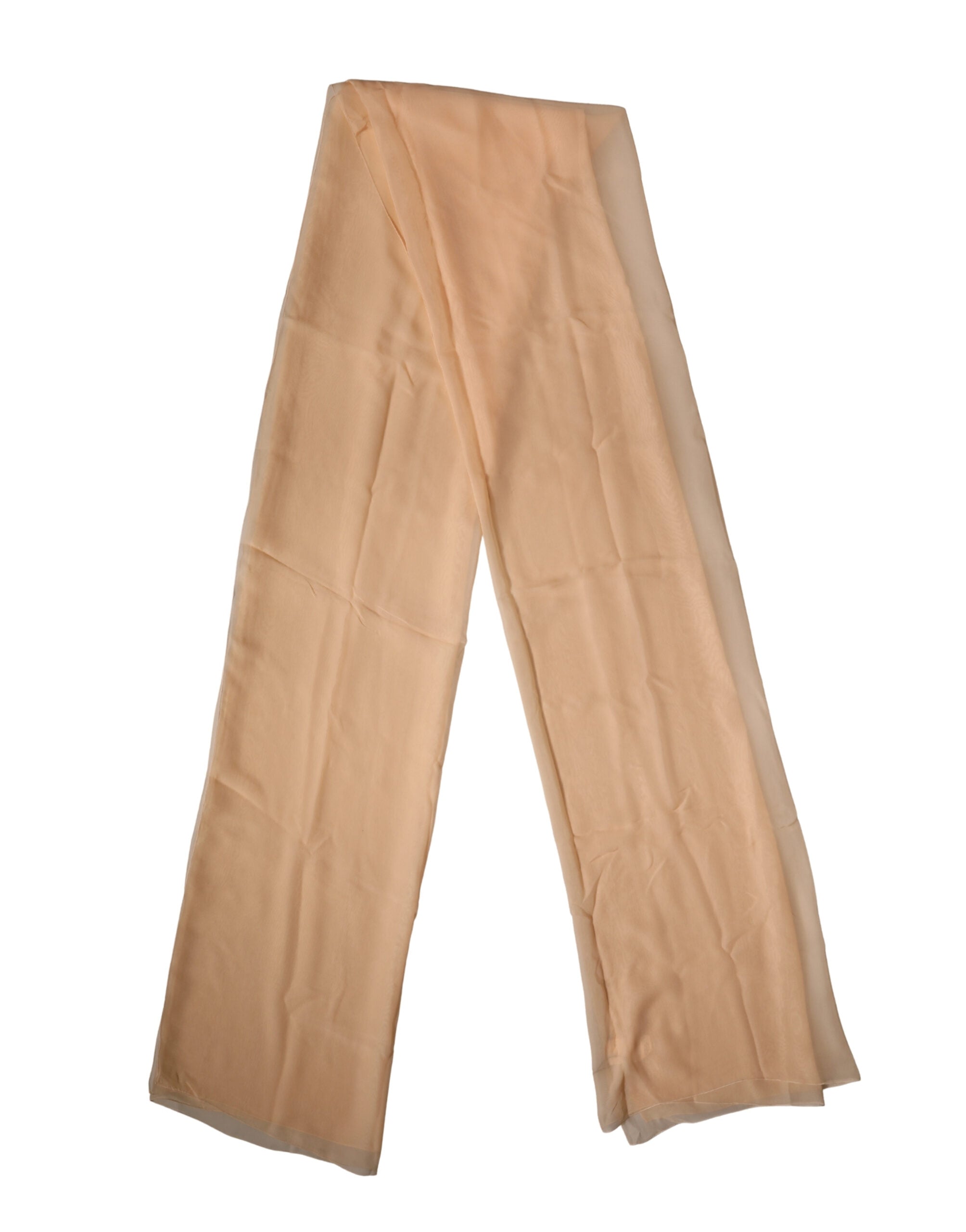 Dolce & Gabbana Beige Silk Neck Wrap Shawl Stole 272cm x 120cm Scarf