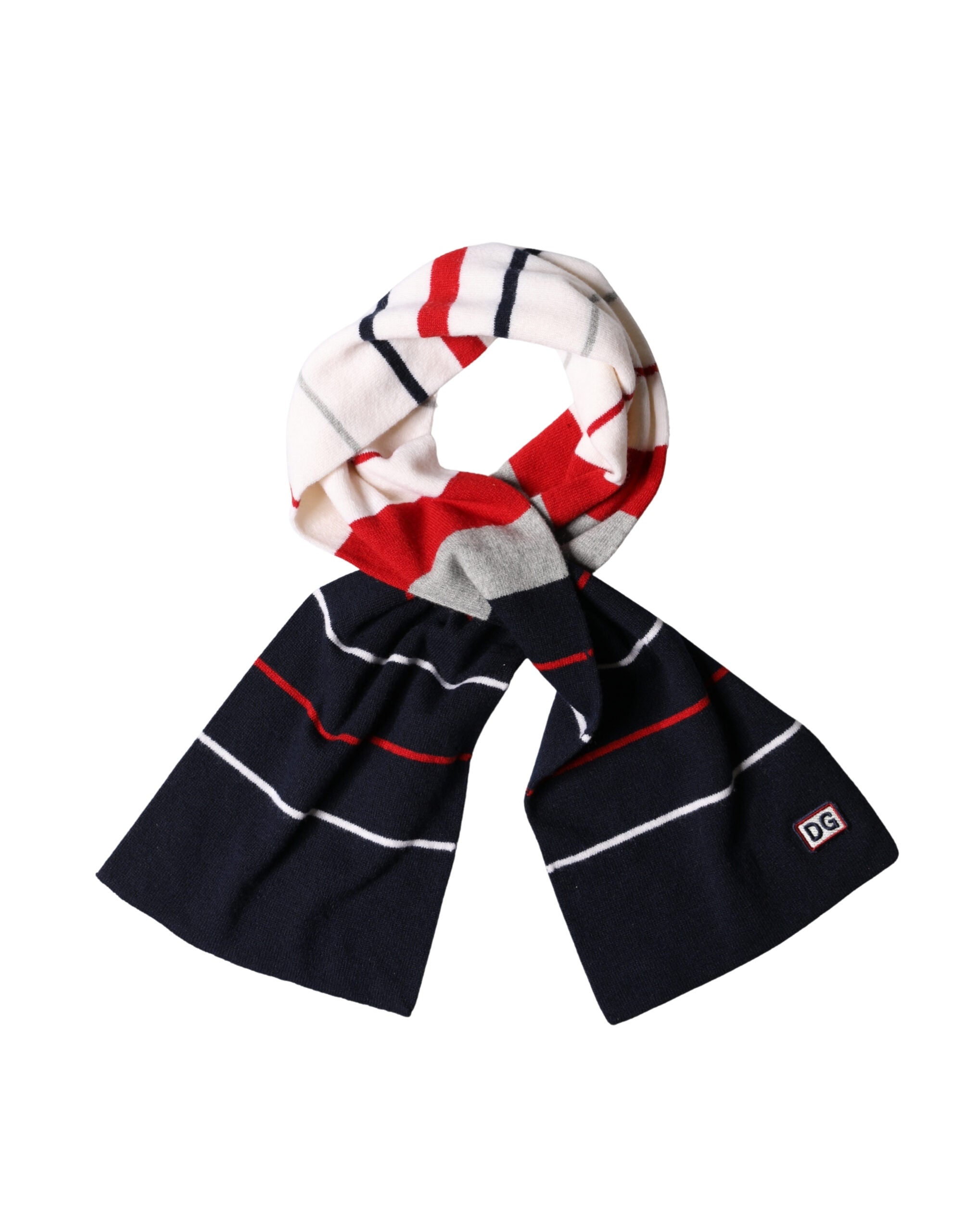 Dolce & Gabbana Multicolor Stripes Shawl Neck Wrap 119cm x 20cm Scarf