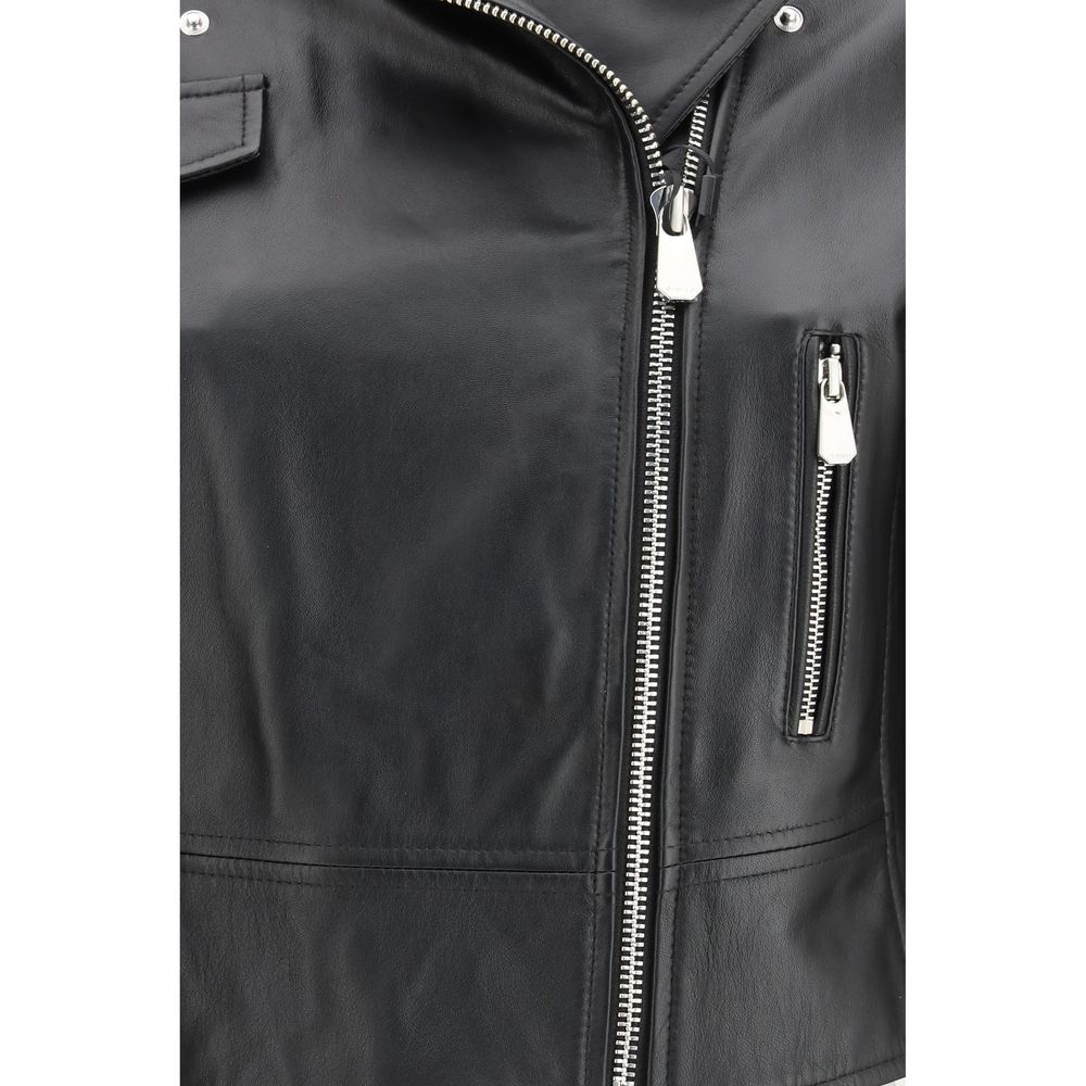 PINKO Black Leather Jacket