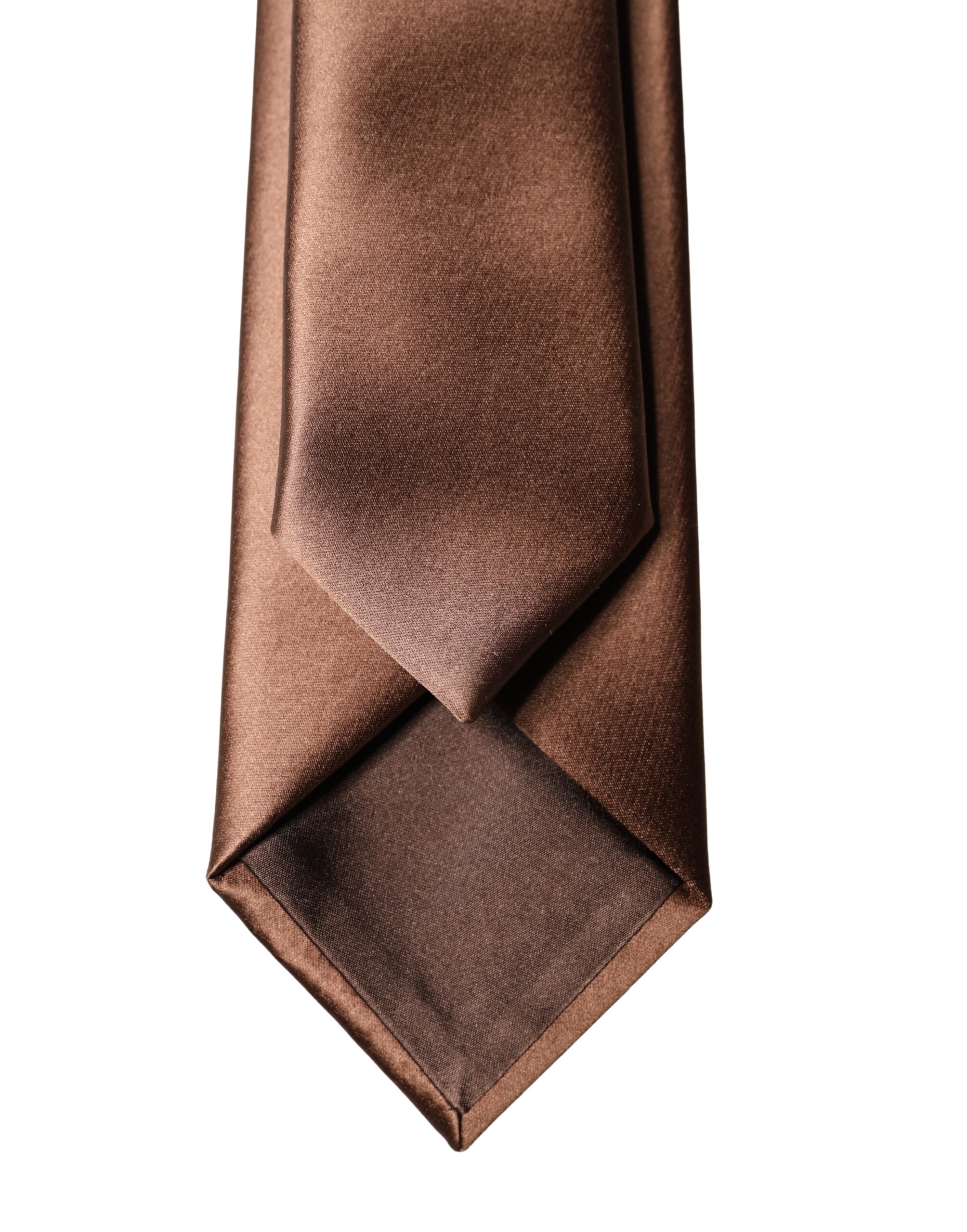 Dolce & Gabbana Braune Satin Krawatte aus 100% Seide mit verstellbarer Weite für Herren
