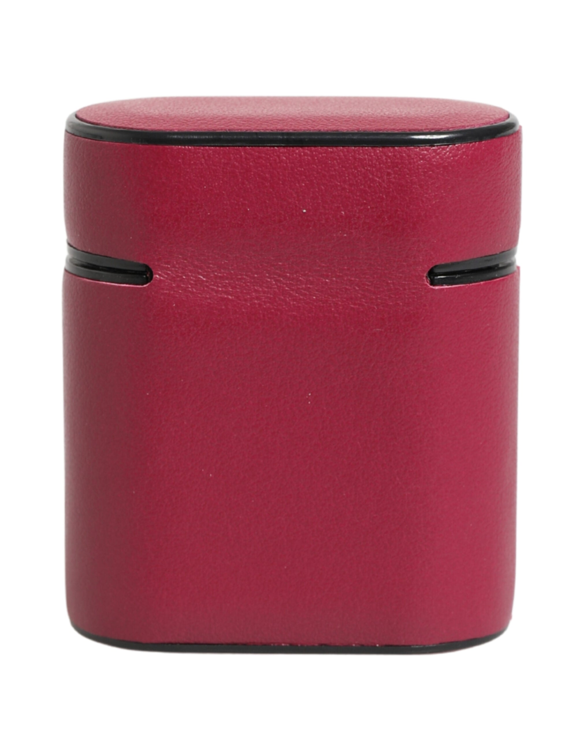 Dolce & Gabbana Pink Calf Leather Logo Print Flip Holder Airpods Case