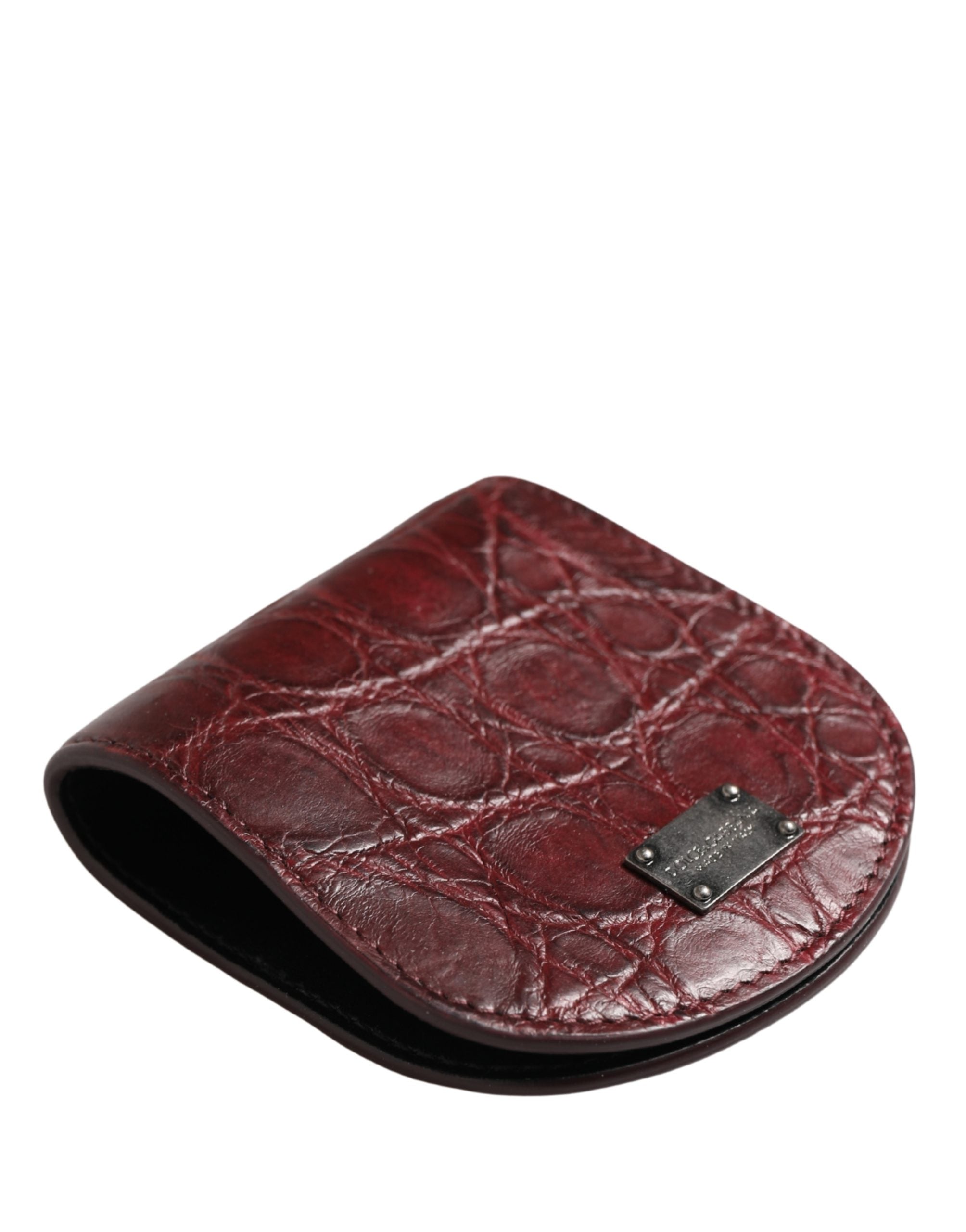 Dolce & Gabbana Burgundy Exotic Skin Condom Case Holder Pocket Wallet