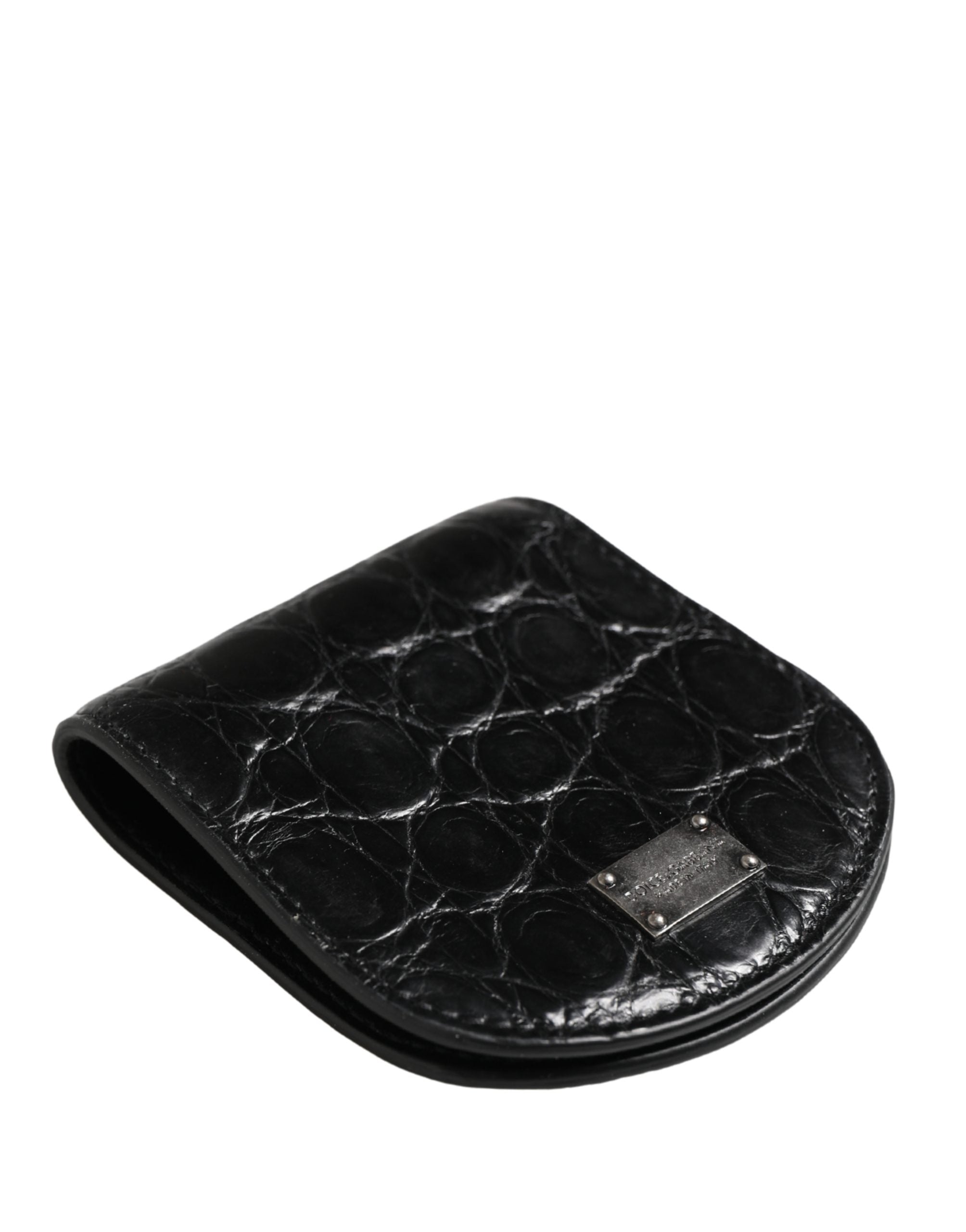 Dolce & Gabbana Schwarze Geldbörse aus exotischem Leder für Kondome