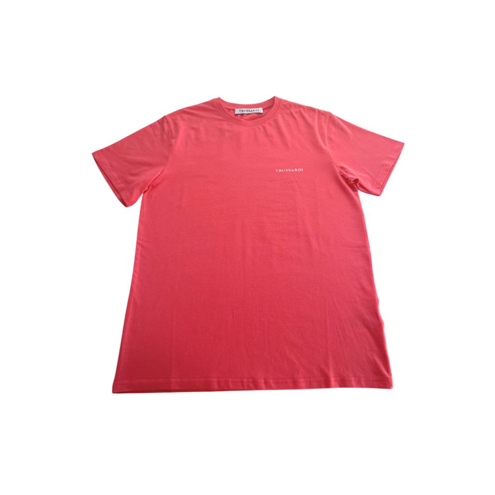 Trussardi Beachwear rotes Herren-T-Shirt aus Baumwolle