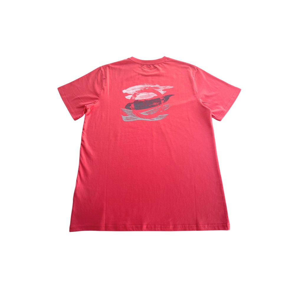 Trussardi Beachwear rotes Herren-T-Shirt aus Baumwolle
