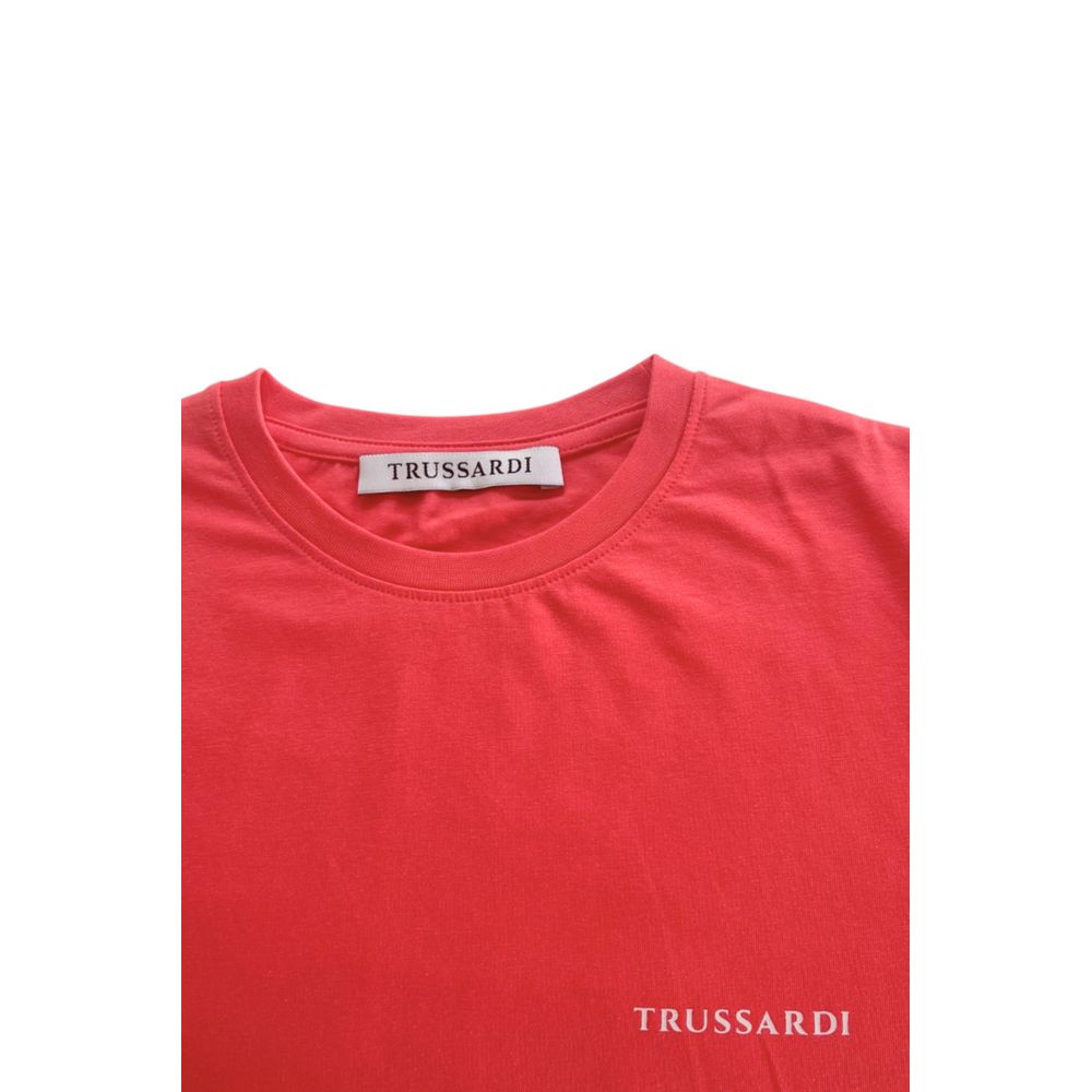Trussardi Beachwear rotes Herren-T-Shirt aus Baumwolle
