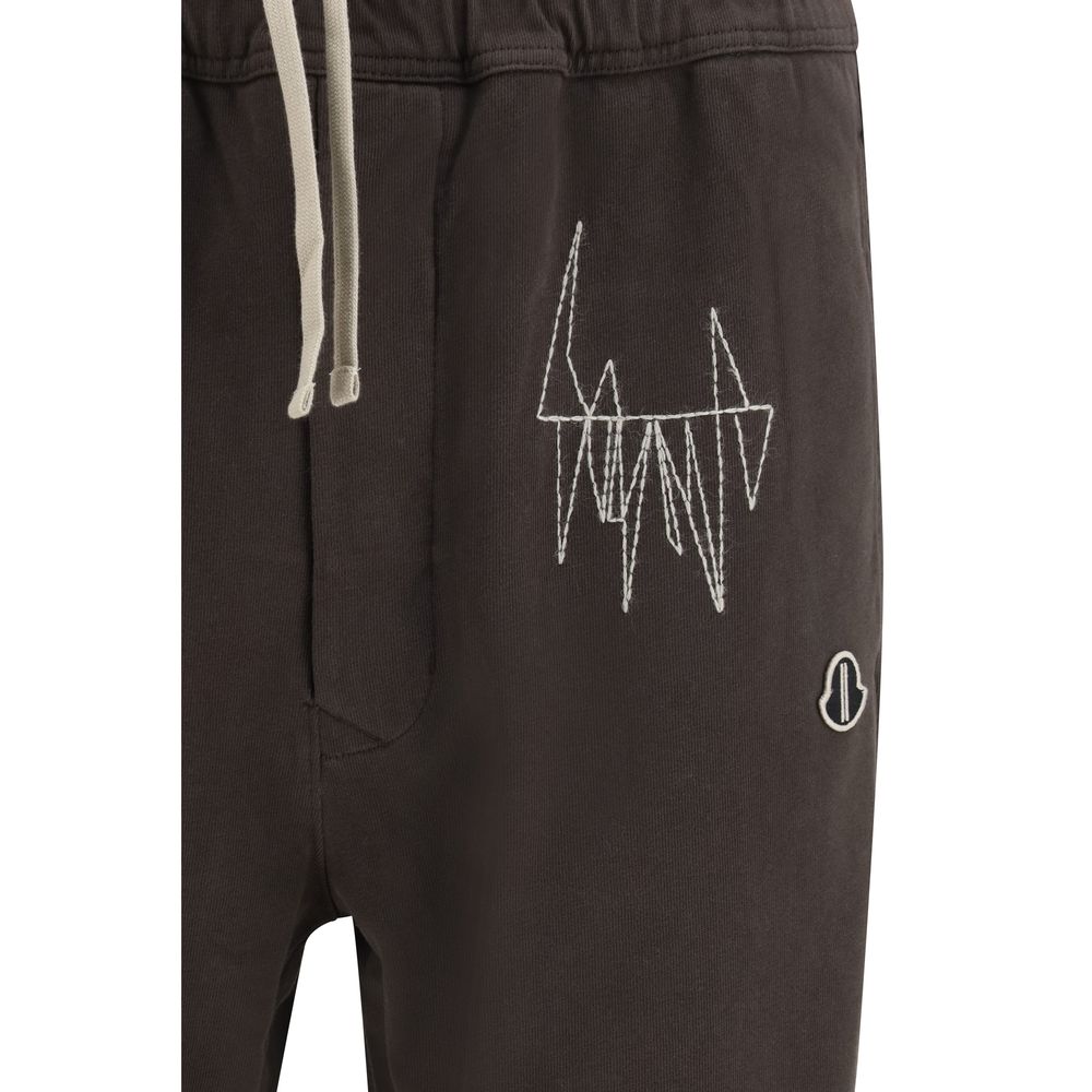 Moncler x Rick Owens Braune Baumwoll-Trainingshose