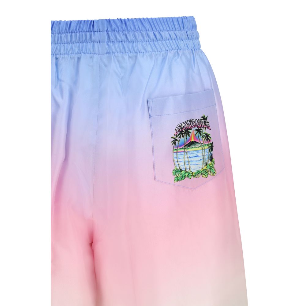 Casablanca Multicolor Silk Bermuda Shorts